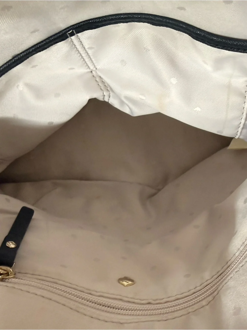 kate spade Black & White Plaid Satchel with Navy Accents